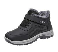 Bottes de neige imperméables et chaudes pour homme - Antidérapantes - Doublure en fourrure - Chaussures de trekking en cuir tendance - Chaussures de randonnée antidérapantes et confortables à lacets