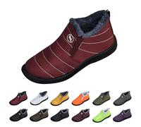 Bottes de neige imperméables pour homme - Bottes d'hiver doublées - Bottes d'extérieur larges - Chaussures de randonnée basses - Chaussures de neige orthopédiques - Chaussures de loisirs