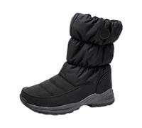 Bottes de neige isolées avec doublure thermique pour femme, chaussures d'extérieur confortables à enfiler pour temps froid, parfaites pour les loisirs quotidiens et les voyages, Noir , 37.5 EU