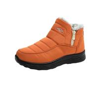 Bottes de neige isolées pour femme, doublure en fourrure chaude, bottes de neige confortables, imperméables, antidérapantes, chaussures d'extérieur, Orange, 42.5 EU