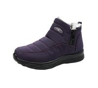 Bottes de neige isolées pour femme, doublure en fourrure chaude, bottes de neige confortables, imperméables, antidérapantes, chaussures d'extérieur, violet, 42.5 EU