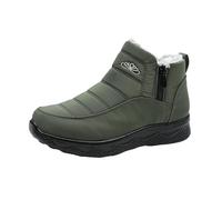 Bottes de neige isolées pour femme, doublure en fourrure chaude, bottes de neige confortables, imperméables, antidérapantes, chaussures d'extérieur, Vert, 37.5 EU