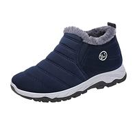 Bottes de neige légères pour homme - Chaussures à enfiler avec doublure en polaire - Chaudes et confortables - Chaussures d'hiver imperméables - Chaussures de marche plates pour l'extérieur - Pour un