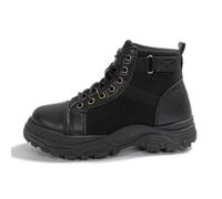 Bottes de neige montantes pour femme en Europe et en Amérique avec semelle à crampons - Légères - En cuir - Imperméables - Antidérapantes, Noir , 38.5 EU