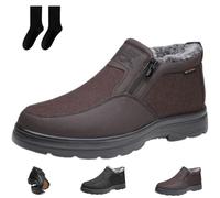 Bottes de neige orthopédiques chaudes et imperméables avec fermeture éclair | Chaussures de marche en polaire avec doublure en fourrure thermique antidérapante pour les personnes âgées et d'âge moyen