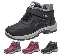 Bottes de neige orthopédiques chaudes pour femme avec soutien de la voûte plantaire - Confortables - Doublure en fourrure - Chaussures de marche thermiques antidérapantes - Imperméables - Faciles à