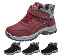 Bottes de neige orthopédiques chaudes pour femme avec soutien de la voûte plantaire - Confortables - Doublure en fourrure - Chaussures de marche thermiques antidérapantes - Imperméables - Faciles à