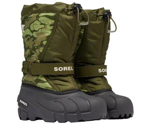 Bottes de neige pour enfants Flurry Print Youth Boot Sorel - Utility Green/Savory 32