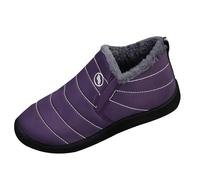 Bottes de neige pour femme avec doublure en polaire - Bottes de neige chaudes et confortables - Bottes en laine imperméables à enfiler - Pour les loisirs et les activités de plein air, Violet foncé