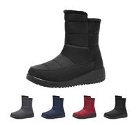Bottes de neige pour femme - Bottes d'hiver chaudes et confortables - En peluche moelleuse - Bottes thermiques imperméables - Convient pour l'hiver et la saison de neige, Noir , 36 EU