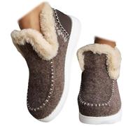 Bottes de neige pour femme - Chaussures d'hiver basses doublées chaudes à bout rond - Antidérapantes avec doublure en peluche pelucheuse, Ycoffee, 41 EU