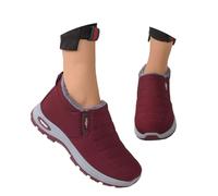Bottes de neige pour femme en fourrure synthétique avec doublure chaude - Chaussures d'hiver orthopédiques antidérapantes - Chaussures décontractées plates confortables - Bottes courtes - Unisexe
