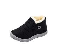 Bottes de neige pour femme - Imperméables et chaudes - En velours - Courtes - Bottes d'hiver plates - Bottes d'hiver chaudes - Tige étroite - Doublure chaude, 3 x noir, 43 EU