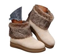 Bottes de neige pour femmes Bottes de neige en fourrure pour femmes en coton grande taille Chaussures chaudes rembourrées Fabricants Chaussures d'hiver coton moyennes et basses Baskets (White, 40)