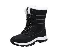 Bottes de neige pour femmes, bottes d'hiver du nord est, grandes tailles, de neige pour femmes, voyage en plein air, épaisses, montantes, Mollet Large Grande Taille Grande Largeur (Dark Gray, 42)