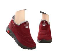 Bottes de Neige pour Femmes - Isolation Thermique Doublure Polaire Montantes et Semelles Souples adaptées à l’extérieur par Temps Froid Confort et Chaleur assurés (Red, 40)