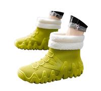 Bottes de neige pour homme - Bottes d'hiver à enfiler isolées avec semelle épaisse - Pour la randonnée en plein air, les activités de neige, vert, 43 EU