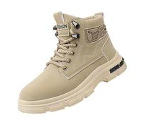 Bottes de neige pour homme - Doublure chaude - Chaussures de randonnée - Chaussures d'hiver - Mode été et automne - Décontractées - Maille plate et légère - Respirantes - Couleur unie, kaki, 42 EU