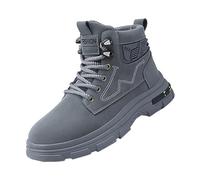 Bottes de neige pour homme - Doublure chaude - Chaussures de randonnée - Chaussures d'hiver - Mode été et automne - Décontractées - Maille plate et légère - Respirantes - Couleur unie, gris, 43 EU