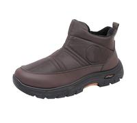 Bottes de neige pour homme en mousse à mémoire de forme - Antidérapantes - Thermiques - Doublure en fourrure - Soutien de la voûte plantaire - Chaussures de neige chaudes à tige courte - Confortables