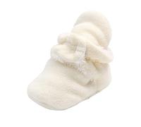 Bottes de neige souples pour bébé garçon - Chaussures chaudes pour bébé - Prémarcheur - Premières chaussures souples pour apprendre à marcher, Blanc., 6-12 mois X-Étroit