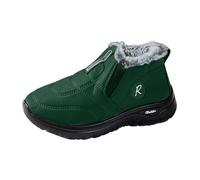 Bottes de neige tendance à talon plat pour femme, doublure décontractée, chaudes, confortables, à enfiler, non d'extérieur, pour un usage quotidien, Vert, 38.5 EU