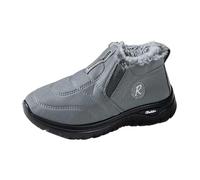 Bottes de neige tendance à talon plat pour femme, doublure décontractée, chaudes, confortables, à enfiler, non d'extérieur, pour un usage quotidien, gris, 37.5 EU