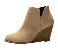 Bottes de neige tendance pour femme - Couleur courte - Fermeture éclair - Solide - Rond - 2026, marron, 35.5 EU