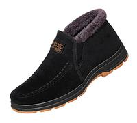 Bottes de neige tendance pour homme - Chaussures de neige décontractées en daim - Bottes d'hiver à enfiler avec doublure en fourrure chaude - Chaussures imperméables pour homme - Bottes de randonnée