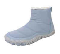 Bottes de Neige Unisexe Montantes Cheville, Tige Matelassée avec Zip Latéral, Doublure Fourrée Chaude, Semelle Antidérapante Souple Sensation Pied Nu, pour Neige, Plein Air, Sorties Quotidiennes