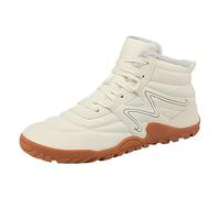 Bottes de Neige Unisexe Montantes, Tige Textile Matelassée, Laçage Classique, Doublure Fourrée Chaude, Semelle Antidérapante Souple Sensation Pied Nu, Lignes Contrastées Côté, pour Neige, Plein Air