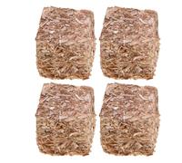 Bottes de paille | 4 bottes de paille artificielle | Heurad miniature pour accessoires paysans occidentaux | Décorations pour maison de poupée | Blocs de foin pour table de récolte d'automne