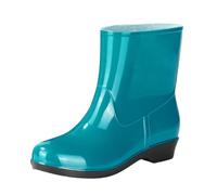 Bottes de pêche en caoutchouc pour femme - Courtes - Extra larges - Pour la pluie et la boue - Élégantes et colorées - Pour l'été - Décontractées - Courtes - Imperméables - Pour l'extérieur, bleu, 37
