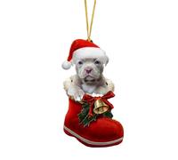 Bottes de Père Noël en acrylique pour chien - Ornement de Noël pour chiens - Ornement de Noël - Décoration de Noël Rmk680 (G, taille unique)