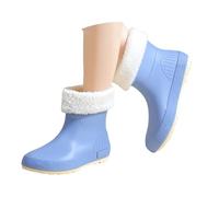 Bottes de pluie à plateforme tendance, bottines d'hiver doublées pour temps humide, bleu, 42 EU