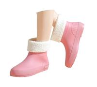 Bottes de pluie à plateforme tendance, bottines d'hiver doublées pour temps humide, Rose, 40 EU