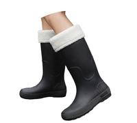 Bottes de pluie à plateforme tendance - Chaussures montantes isolées pour l'hiver - Pour temps humide, Noir , 39 EU