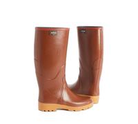 Bottes de pluie Aigle Chambord Pro 2 - Homme - Ambre/Rouge - Haute - Plat - Caoutchouc - Lacets 48