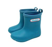 Bottes de pluie antidérapantes à enfiler pour enfants, mignonnes, solides, portables, en caoutchouc pour filles et garçons, légères, plates, bottes larges et compactes, chaussures durables et