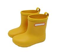 Bottes de pluie antidérapantes à enfiler pour enfants, mignonnes, solides, portables, en caoutchouc pour filles et garçons, légères, plates, bottes larges et compactes, chaussures durables et