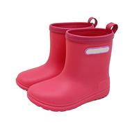 Bottes de pluie antidérapantes à enfiler pour enfants, mignonnes, solides, portables, en caoutchouc pour filles et garçons, légères, plates, bottes larges et compactes, chaussures durables et