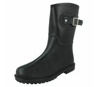 Bottes De Pluie Casual Noires Synthétiques Mi-Mollet Pour Femmes 'X1270'