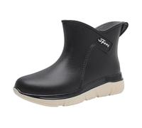 Bottes de pluie Chelsea pour femme - Bottes en caoutchouc respirantes - Antidérapantes et confortables - Pour le jardin, le travail, la pêche, le lavage de voiture, Noir , 40 EU