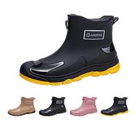 Bottes de pluie courtes en caoutchouc pour homme - Bottes de travail - Bottes courtes imperméables - Semelle antidérapante - Chaussures de jardin - Chaussures de pluie - Semelle épaisse - Amortisseur