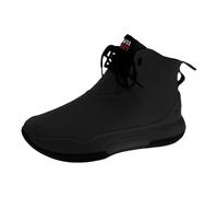 Bottes de pluie courtes en caoutchouc pour homme et femme - Semelles souples - Amortissantes - Antidérapantes - Chaussures de travail - Bottines de jardin, Noir , 36 EU