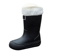 Bottes De Pluie Courtes Femmes Bottes De Jardin en Caoutchouc Travail légère Antidérapant Imperméables Doublé Polaire Chauds Confortables Chaussures de Pluie 39 Noir