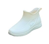 Bottes de pluie courtes pour femme - Bottes en caoutchouc monochrome tendance - Légères et confortables - Semelle souple - Chaussures de travail d'extérieur résistantes à l'abrasion - Antidérapantes