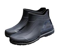 Bottes de pluie courtes pour homme - Antidérapantes - En caoutchouc - Confortables - Résistantes à l'abrasion - Chaussures de jardin - Bottes de pêche légères, Noir , 43 EU