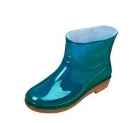 Bottes de pluie courtes pour homme et femme avec boucle, bleu, 38 EU