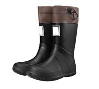 Bottes de pluie d'extérieur pour fille - Bottes en caoutchouc imperméables pour aventure moyenne - Pour le camping, la randonnée - Confortables et antidérapantes, Noir , 35 EU